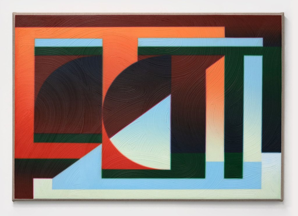 Horizontal stacked circular shape abstract painting by Mariah Dekkenga.